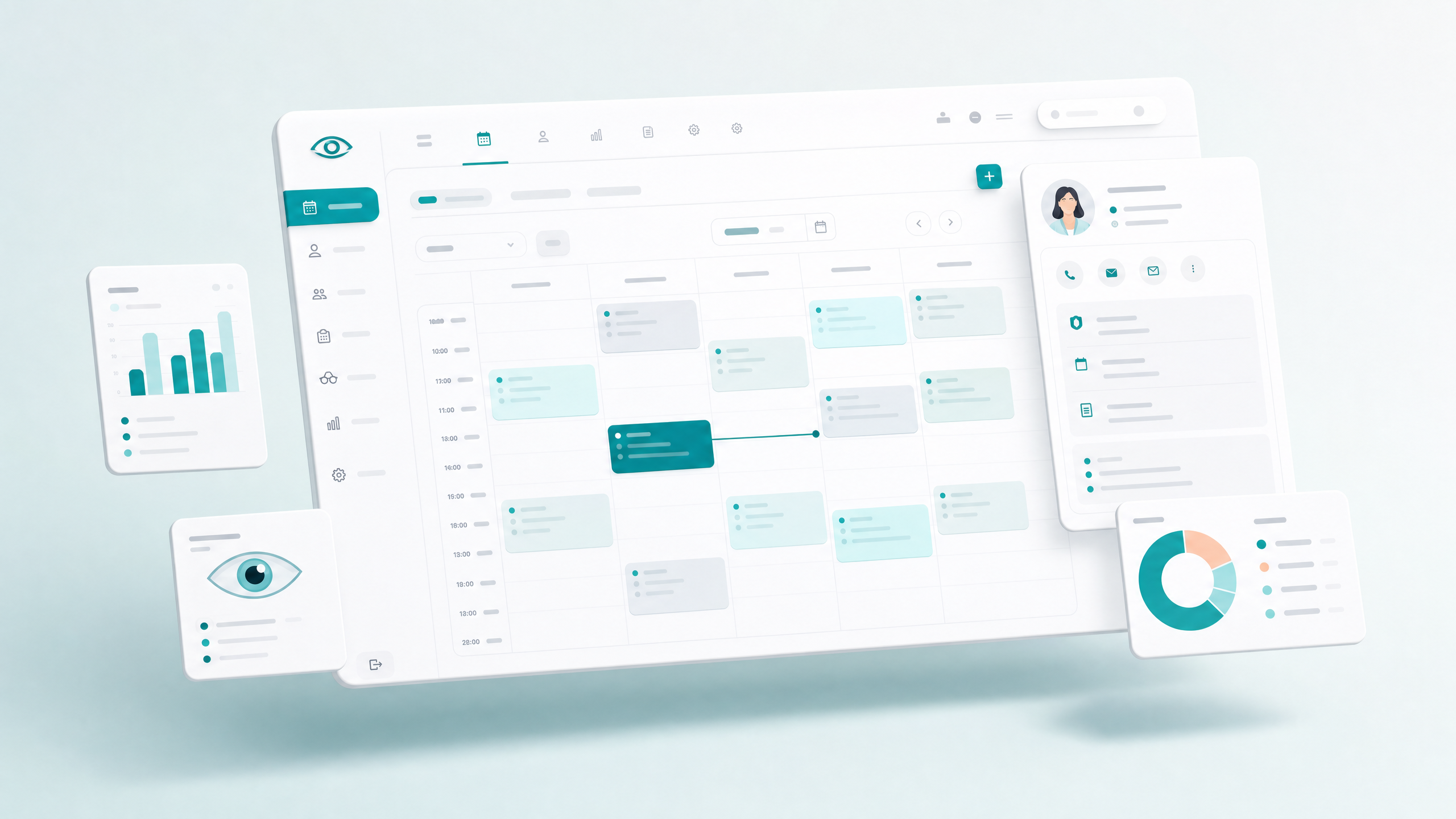 Ocelot Plus dashboard showing appointment scheduling and patient management